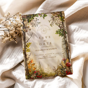 Woodland Herfst Forest Wedding Save The Date