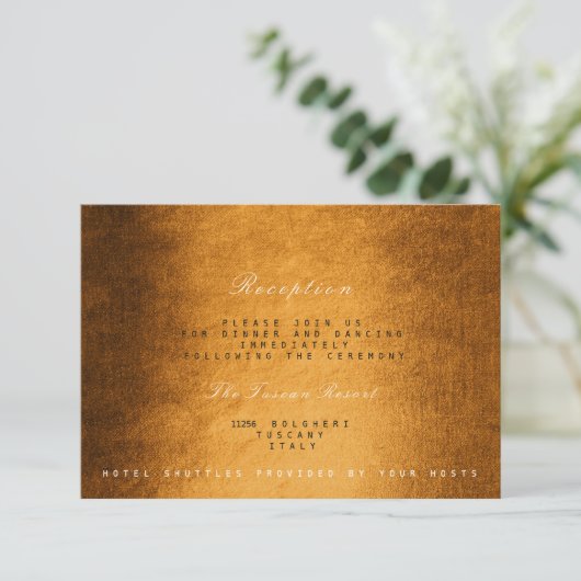 Woodland Herfst herfst Vip Wedding Reception Kaart (Staand voorkant)