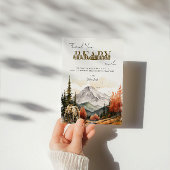 Woodland Herfst Mountain Beer Baby shower Beary Mu Bedankkaart