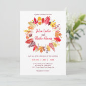 Woodland Herfst Mushroom Wildflower Wedding Kaart (Staand voorkant)