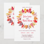 Woodland Herfst Mushroom Wildflower Wedding Kaart (Voorkant / Achterkant)