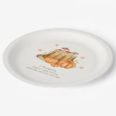 Woodland Herfst Pumpkin Mushroom Baby shower Papieren Bordje (Gekanteld)