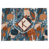 Woodland Herfst Pumpkins Monogram Groot Cadeauzakje (Voorkant)