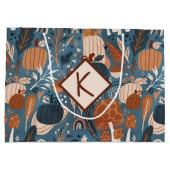 Woodland Herfst Pumpkins Monogram Groot Cadeauzakje (Achterkant)