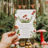 Woodland Herfst Waterverf Mushroom Baby shower Kaart