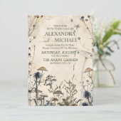 Woodland Herfst Waterverf Paddenstoel bruiloft Kaart (Staand voorkant)