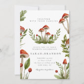 Woodland Herfst Waterverf Paddenstoel bruiloft Kaart (Voorkant)