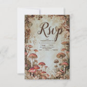 Woodland Herfst Waterverf Paddenstoel bruiloft RSVP Kaartje (Voorkant)