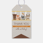 Woodland Herfst / Winter Baby shower dank u Cadeaulabel (Achterkant)