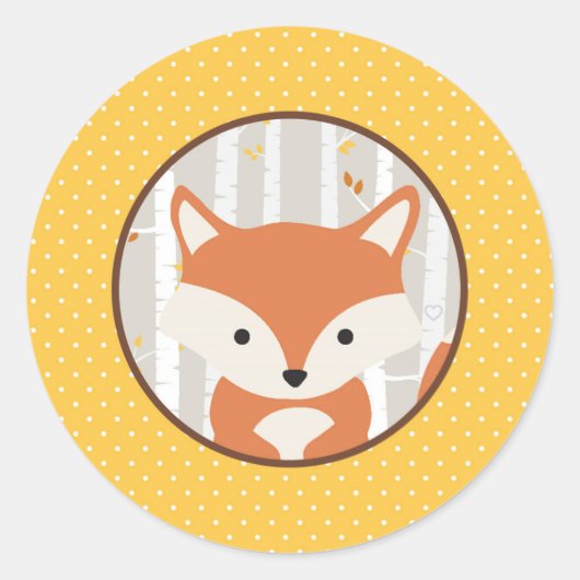 Woodland Herfst / Winter Baby shower Favor Ronde Sticker (Voorkant)