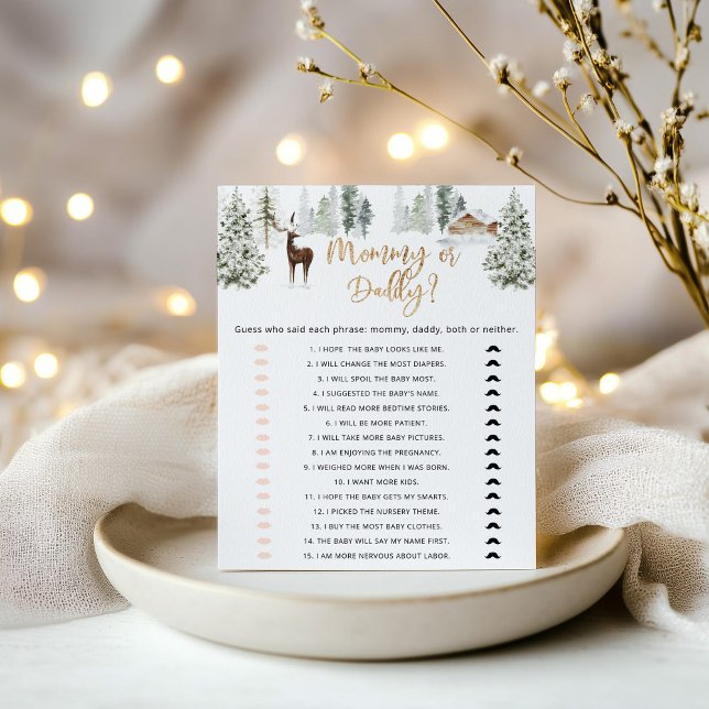 Woodland hert Mammie- of Papa baby shower-spel (Creator heeft geüpload)