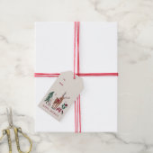 Woodland hert noords Kerstmis Cadeaulabel (Met Touw)