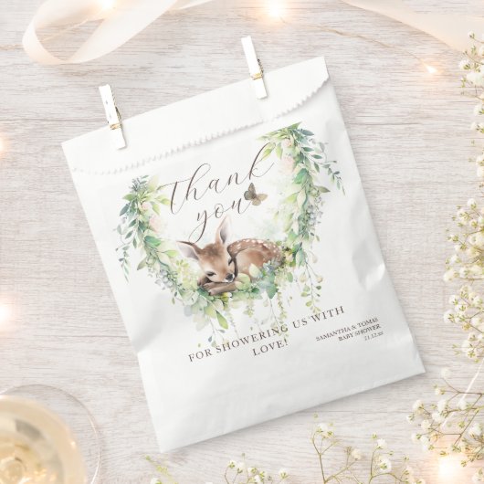 Woodland Herten Bos groen Baby Jongen Douche Bedankzakje (Geknipt)