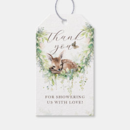 Woodland Herten Bos groen Baby Jongen Douche Cadeaulabel