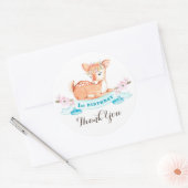 Woodland Herten eerste verjaardag dank u sticker (Envelop)