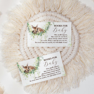 Woodland Herten groen Baby jongen douche boeken Informatiekaartje