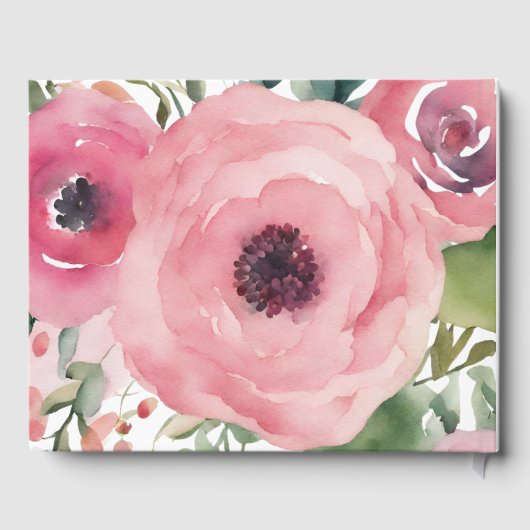 Woodland Herten Roze Goud Bloemen Meisje Baby show Gastenboek (Achterkant)