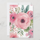 Woodland Herten Roze Goud Bloemen Meisje Baby show Kaart (Achterkant)