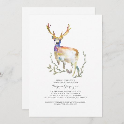 Woodland Herten Rustiek Vrijgezellenfeest Kaart (Voorkant / Achterkant)