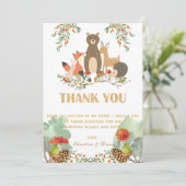Woodland Herten Verjaardag Dank u kaart (Staand voorkant)