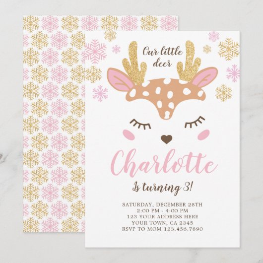 Woodland, Herten Verjaardag Kaart (Voorkant / Achterkant)