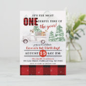 Woodland Het is de meest ONEderful tijd 1st Birthd Kaart (Staand voorkant)