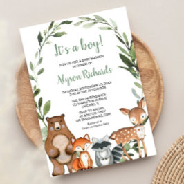 Woodland Het is een baby shower van een vriendinne Kaart