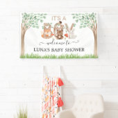 Woodland Het is een Baby shower Welkomstbanner. Spandoek (Insitu)