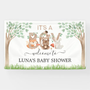 Woodland Het is een Baby shower Welkomstbanner. Spandoek