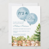 Woodland Het is een jongen Baby shower Kaart (Voorkant)