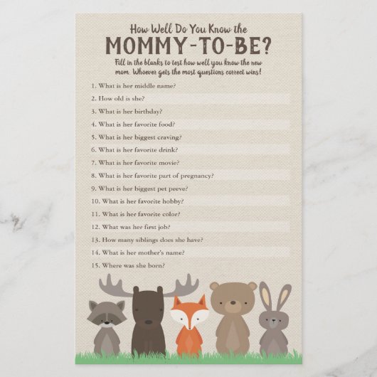 Woodland hoe goed je weet dat mama Quiz is Flyer (Voorkant)