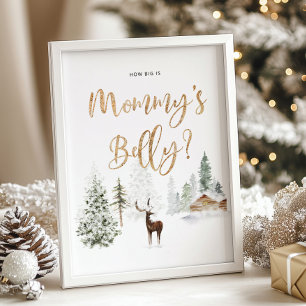 Woodland hoe groot is het buikspel van mama. poster