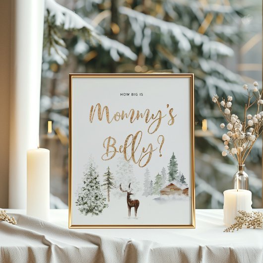 Woodland hoe groot is het buikspel van mama. poster