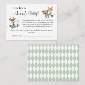 Woodland Hoe groot is mama buik douche spel kaart Plaatskaartje (Voorkant / Achterkant)