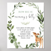Woodland Hoe groot is mama's buik baby shower spel Poster (Voorkant)