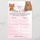 Woodland Hoe oud waren mama- en papa-douchecaart? Flyer (Voorkant)