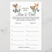 Woodland Hoe oud waren mama- en papa-douchecaart? Flyer (Voorkant)