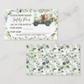 Woodland Hoeveel Baby shower Kaart veiligheidspill Plaatskaartje (Voorkant / Achterkant)