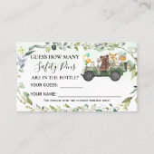 Woodland Hoeveel Baby shower Kaart veiligheidspill Plaatskaartje (Voorkant)