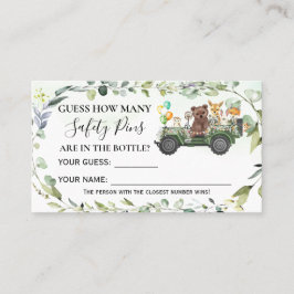 Woodland Hoeveel Baby shower Kaart veiligheidspill Plaatskaartje