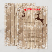 Woodland Holiday Party Invitation Kaart (Voorkant / Achterkant)