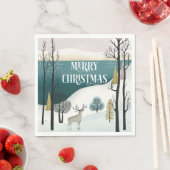 Woodland Holiday | Snowy Christmas Forest Party Servet (Insitu)