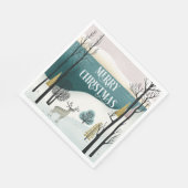Woodland Holiday | Snowy Christmas Forest Party Servet (Hoek)