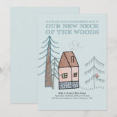 Woodland Home Doodle Housewarming Party Kaart (Voorkant / Achterkant)