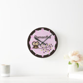 Woodland Hoot Owl Forest Animal Personalised Clock Ronde Klok (Huis)
