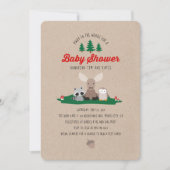 Woodland houthakker Baby shower Animals Invitation Kaart (Voorkant)