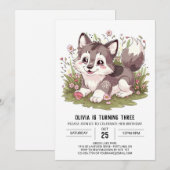 Woodland Howling Digitale Wolf Verjaardag Kaart (Voorkant / Achterkant)