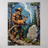 Woodland Humor: het iconische teken van Bigfoot Poster (Voorkant)