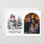 Woodland Husky Cozy Nordic Forest Christmas Magic Feestdagenkaart (Voorkant)