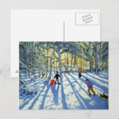 Woodland in de winter nabij Ashbourne Derbyshire Briefkaart (Voorkant / Achterkant)